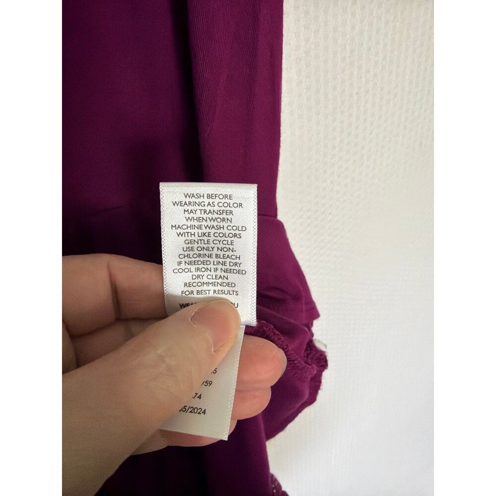 Torrid Purple Super Soft Jersey‎ Knit Babydoll Tie Back Flowy Tiered Tank Size 0 - Picture 6 of 9